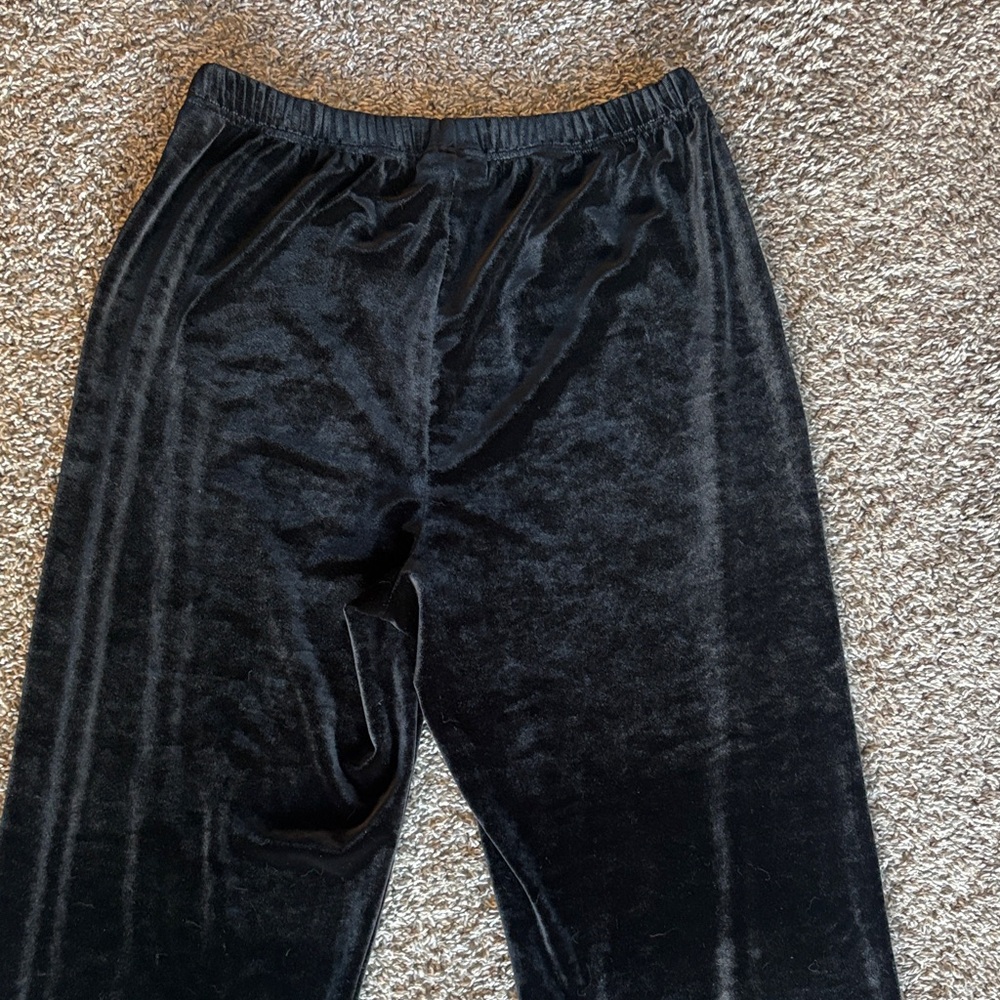Coldwater Creek Black Velour Pull On Relaxed Pants Trousers Women’s PS - Picture 7 of 9